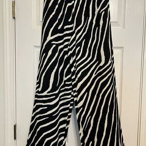 H&M Zebra print Wide Leg Pants Size S NWT